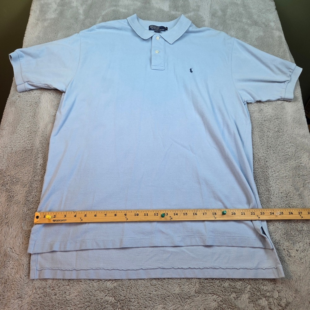 Polo Ralph Lauren Polo Men L Short Sleeve Pique Pony Logo Classic Fit Light Blue